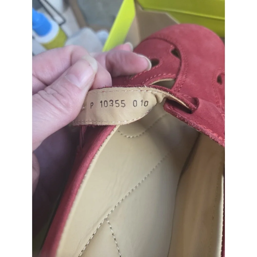 Hotter Nirvana Womens Leather Comfort Flats Red Size 9.5‎ EXF NEW